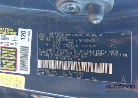 2018 Toyota Sienna Xle 8 Passenger from USA, damaged, VIN 5TDYZ3DC1JS921138